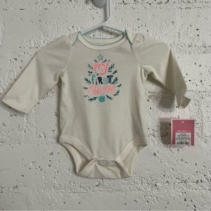 5/$25Circo Baby Girl Bodysuit NB "My First Christmas" Long Sleeve Tree E20
